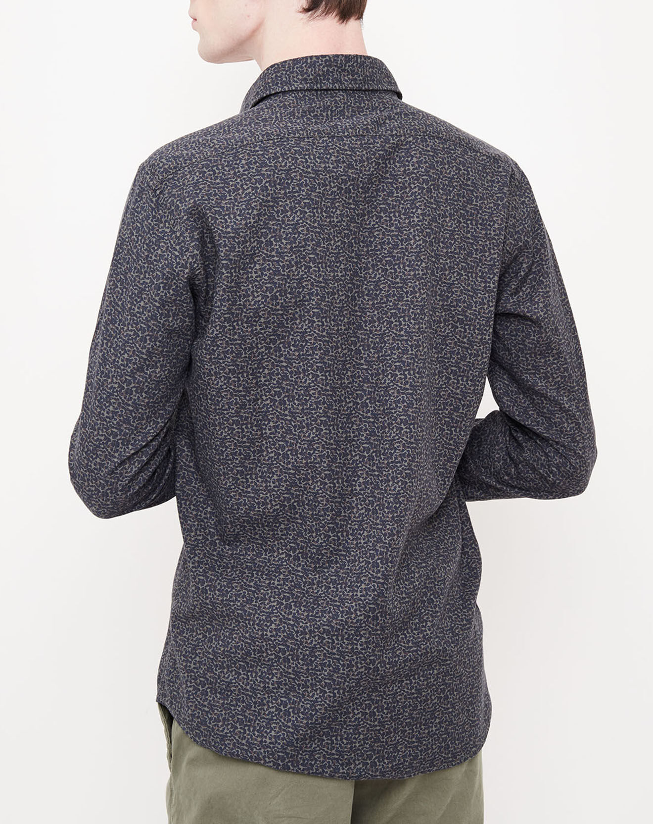 Hartford Chemise Slim Sammy imprimée vert/marine