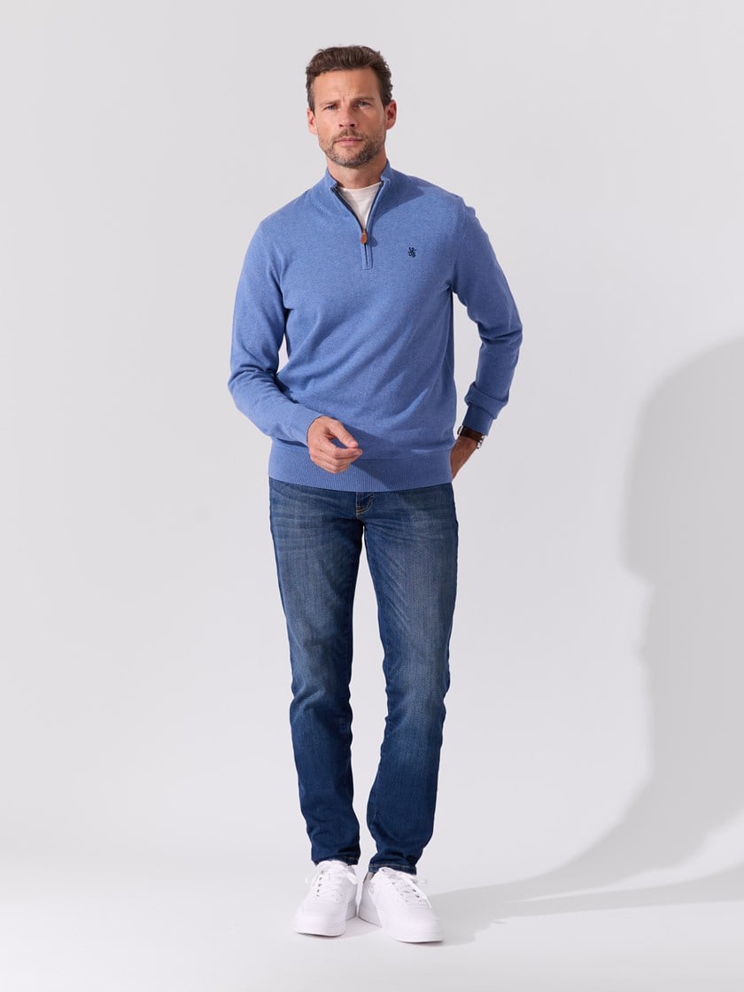 Georg zip genser Ensign Blue