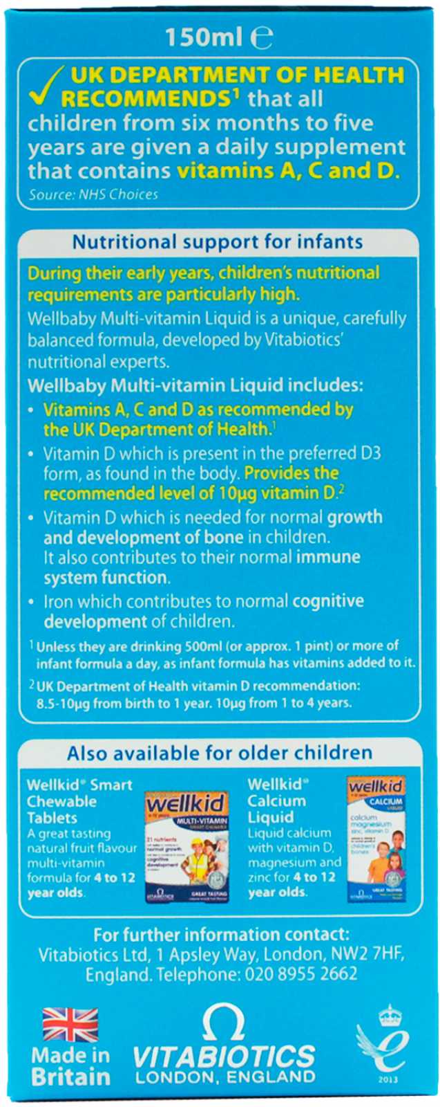 Vitabiotics WellBaby Multivitamínico Líquido 150ml