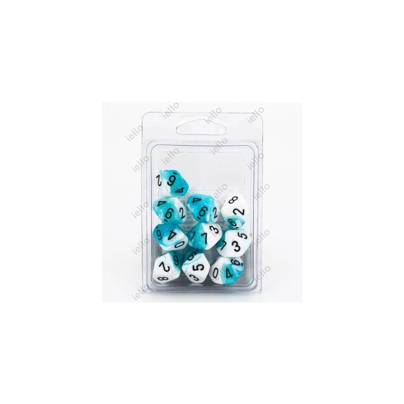 10 dés 10 *gemini* BLANC & SARCELLE