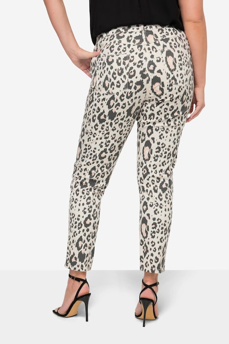 Hose, Slim Fit, Leo mit Tigerdruck, 4-Pocket