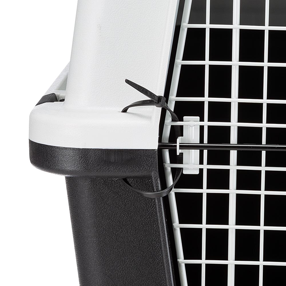 Panier de transport pour grands chiens atlas 60, écuelle et accessoires inclus, verrouillage de sécurité, grilles de ventilation