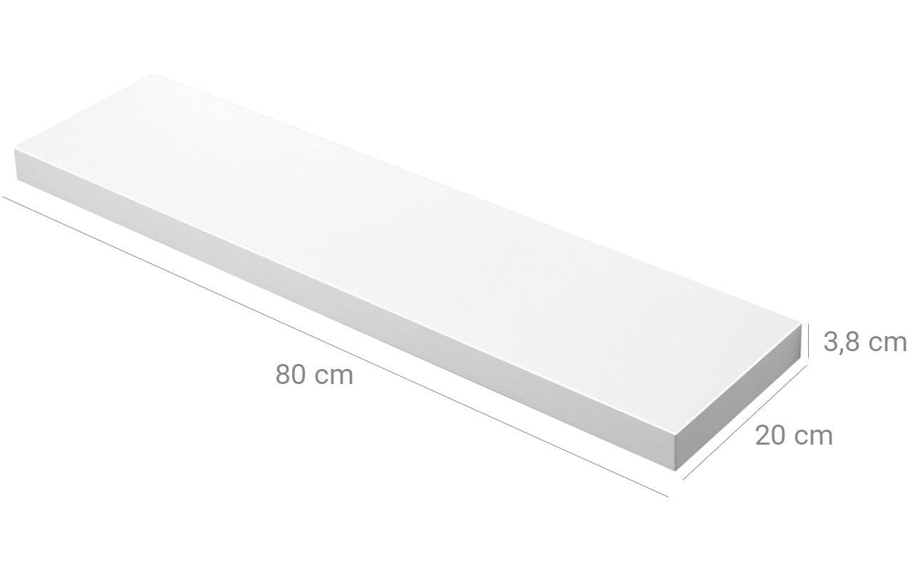 Wandregal 80 x 3.8 cm, WeissVielseitige Wandablage
