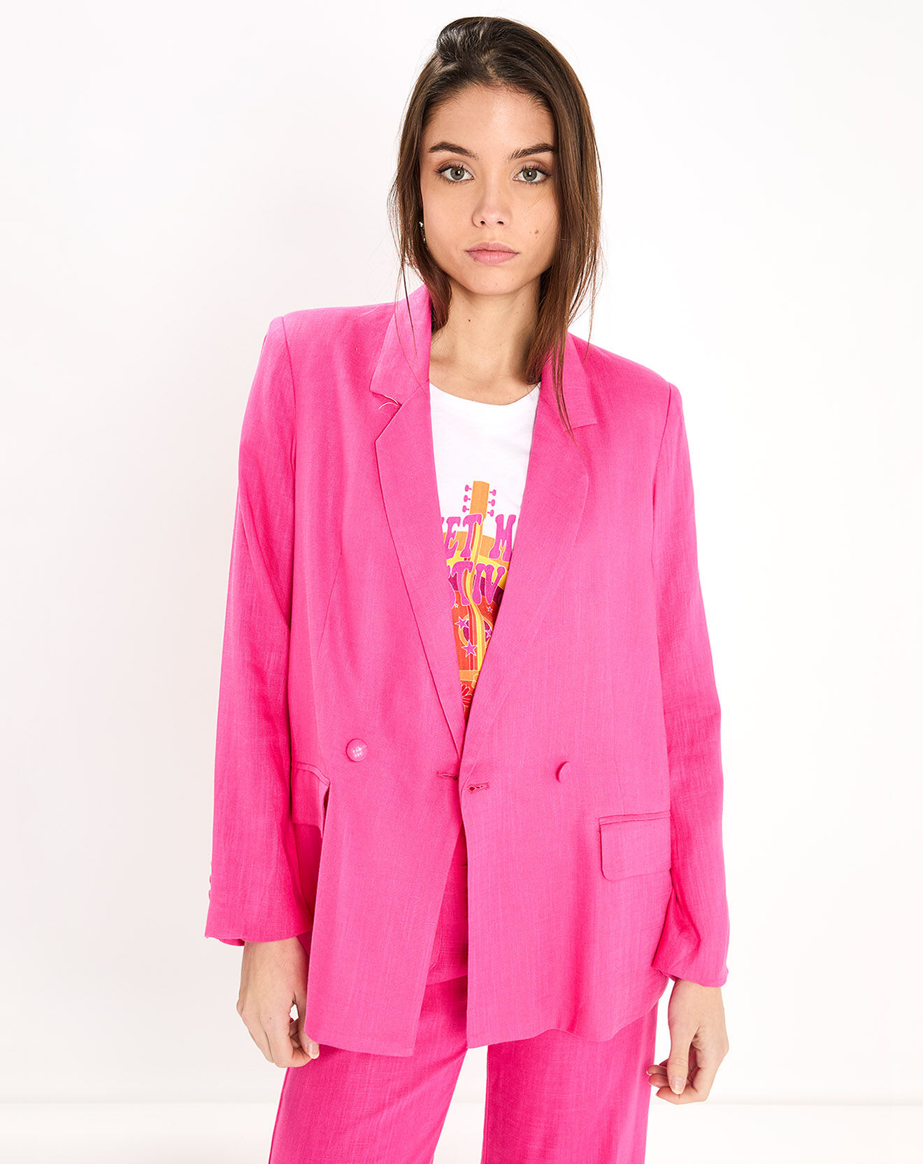 La Petite Etoile Veste en Lin mélangé Aileen fushia