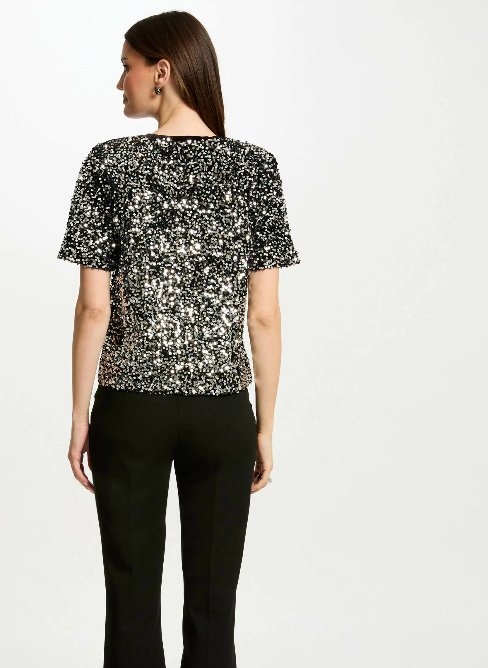 DYNE - Tee-shirt manches courtes à sequins | Noir