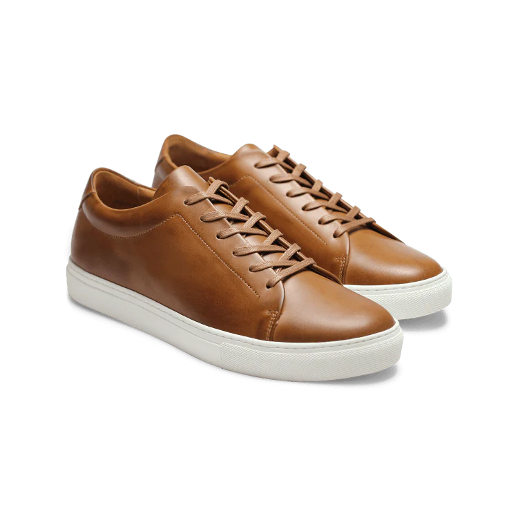 Kooper-Sneakers / Basket en cuir cognac