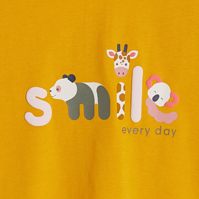 T-shirt manches smockées jaune bébé fille Jaune