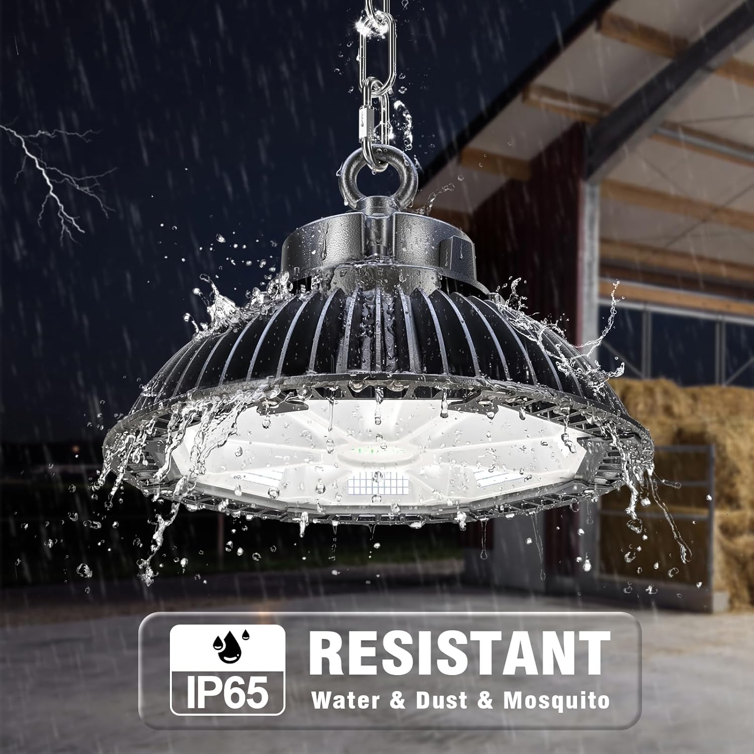 Airand Hallenstrahler LED Hallenbeleuchtung 200W Industrielampe UFO 28000LM Hallenleuchte Werkstattlampe IP65 Wasserdicht High Bay Licht für Garage Terrasse Baustellen Halle Scheune 5500K