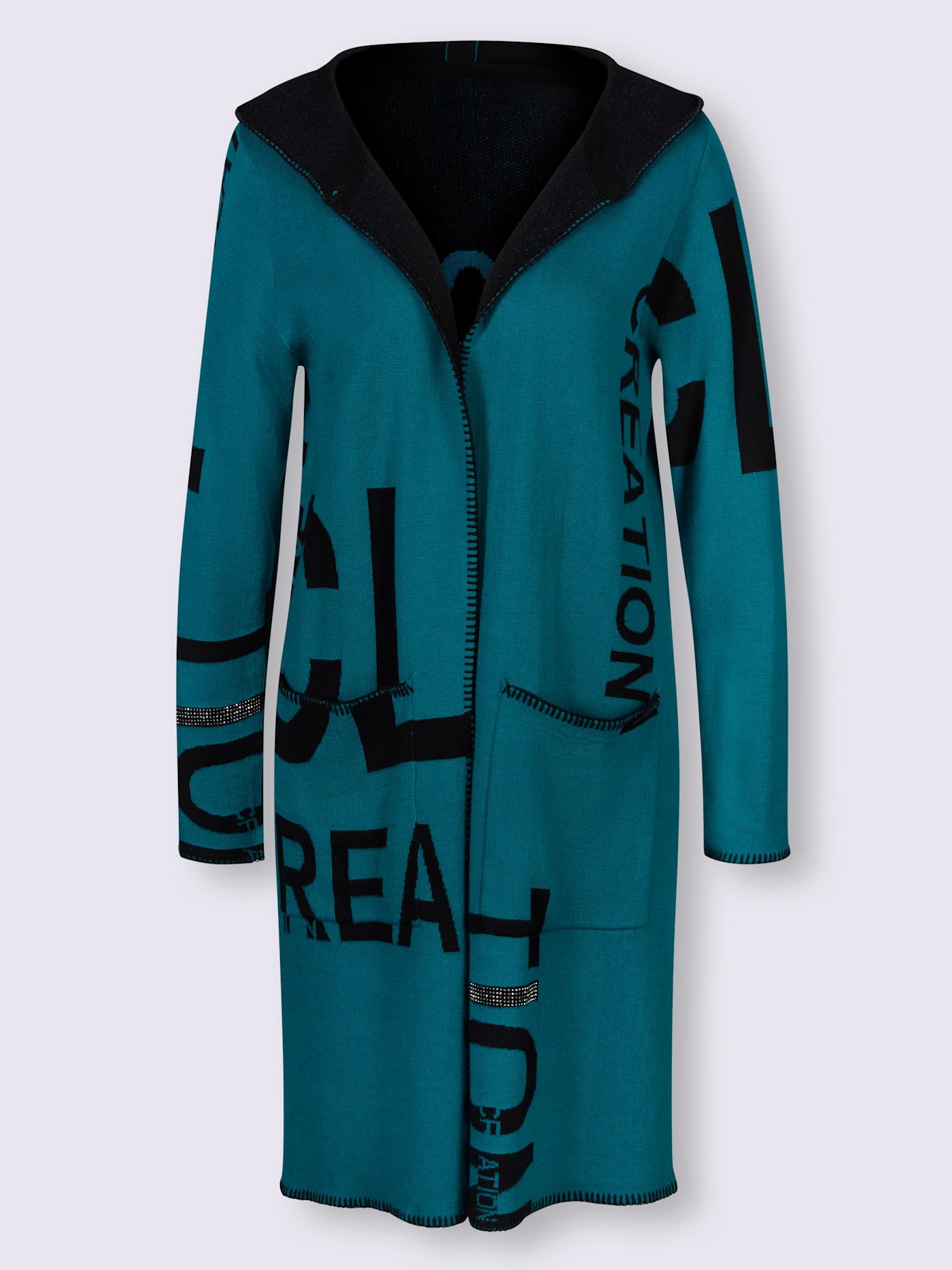 Veste en tricot forme ouverte et longue tendance