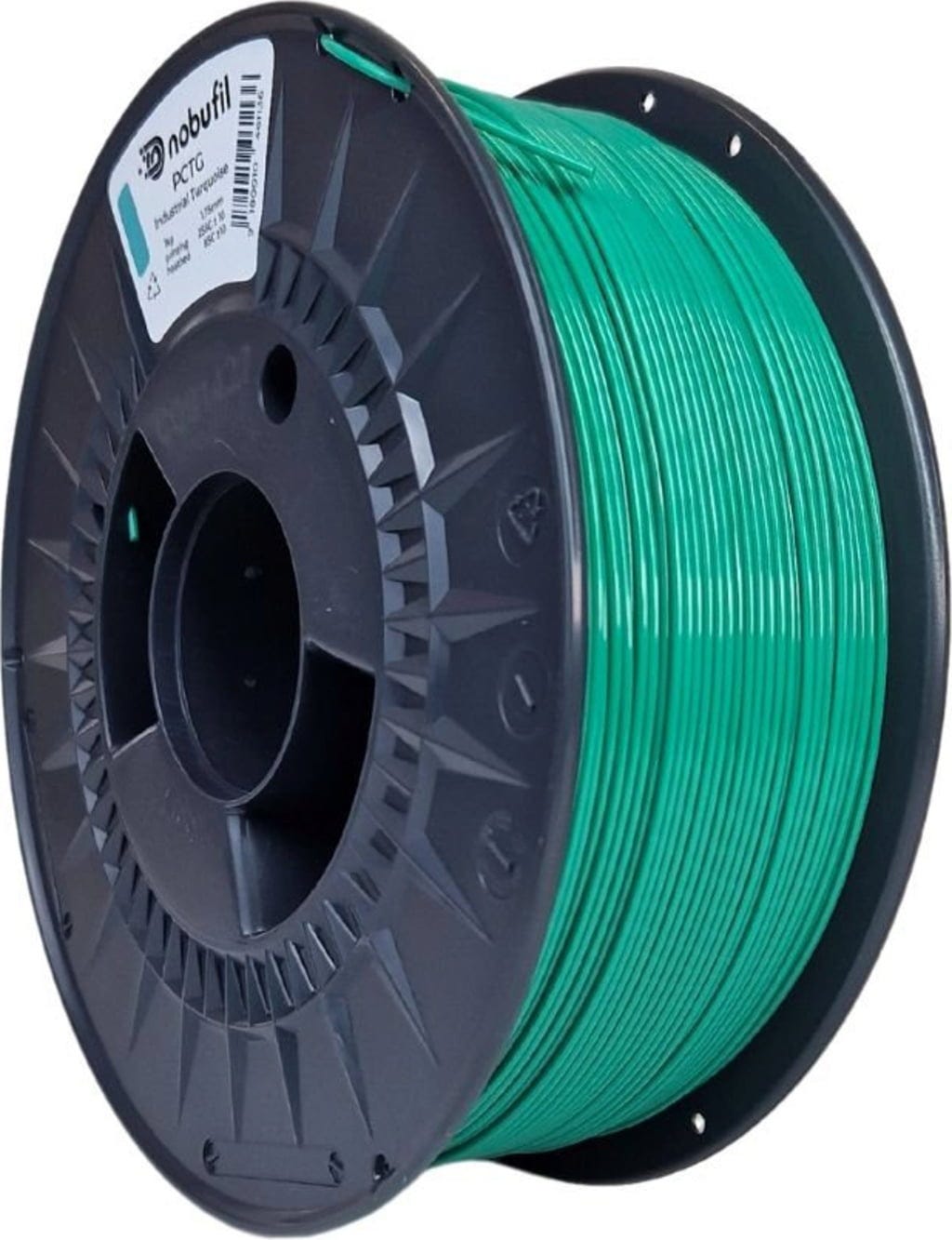 Nobufil  PCTG Industrial Turquoise, 1,75 mm / 1000 g    Schlagfestes PCTG Filament aus recycelten Kunststoffen in Industrial Turquoise