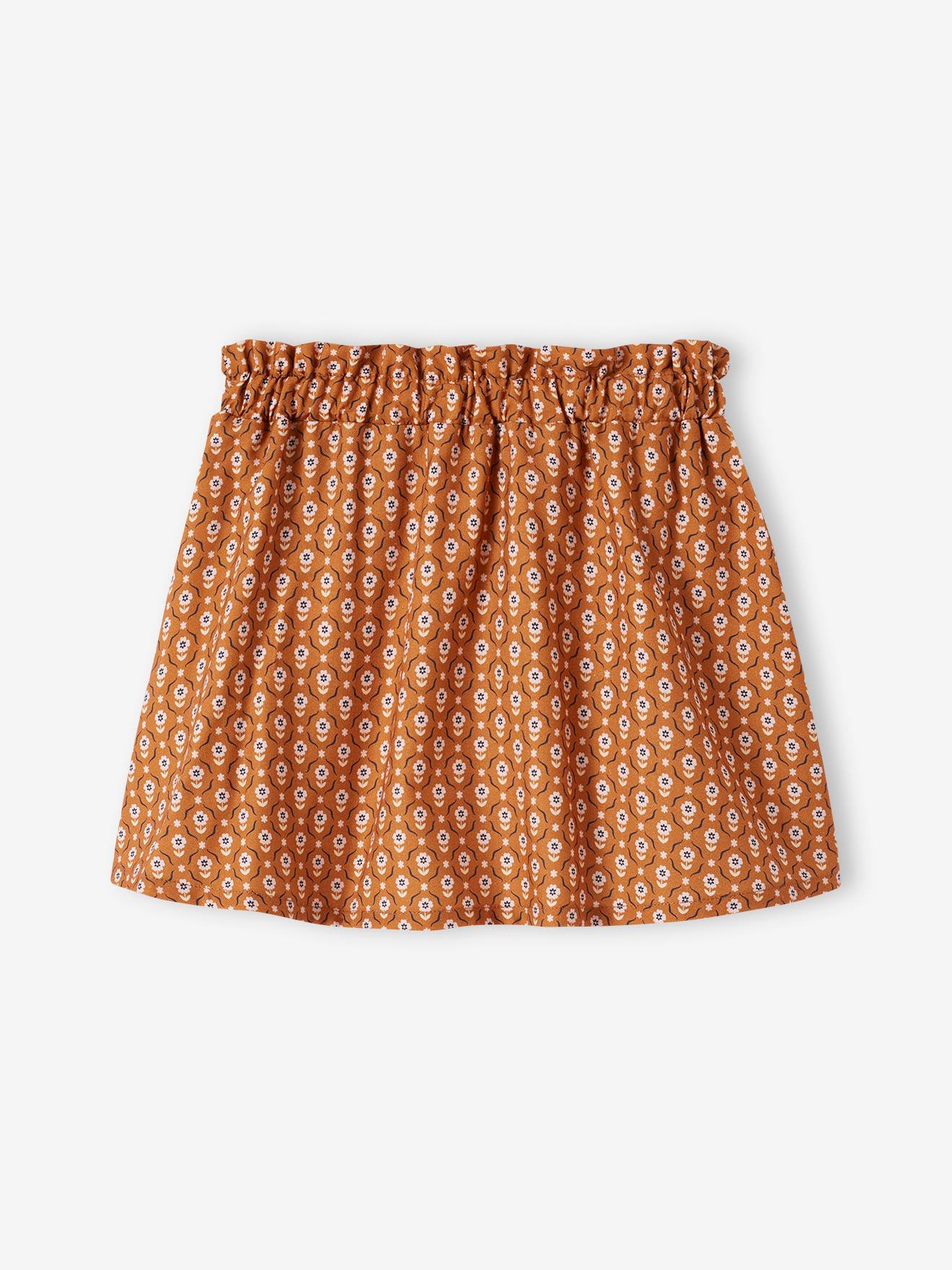 Saia floral em tons pastel para meninas
