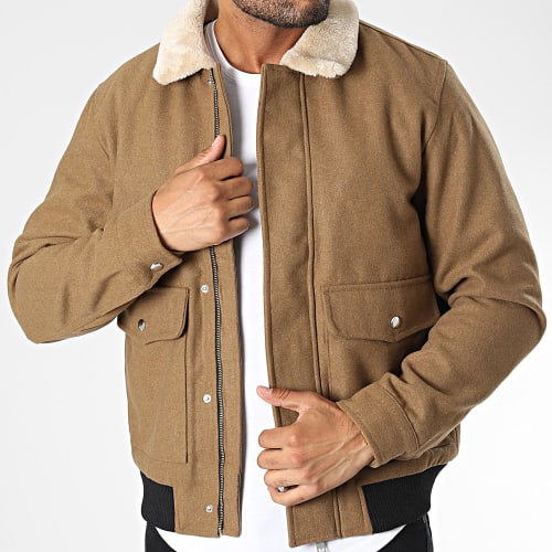 Veste Zippée Col Fourrure Tom Camel