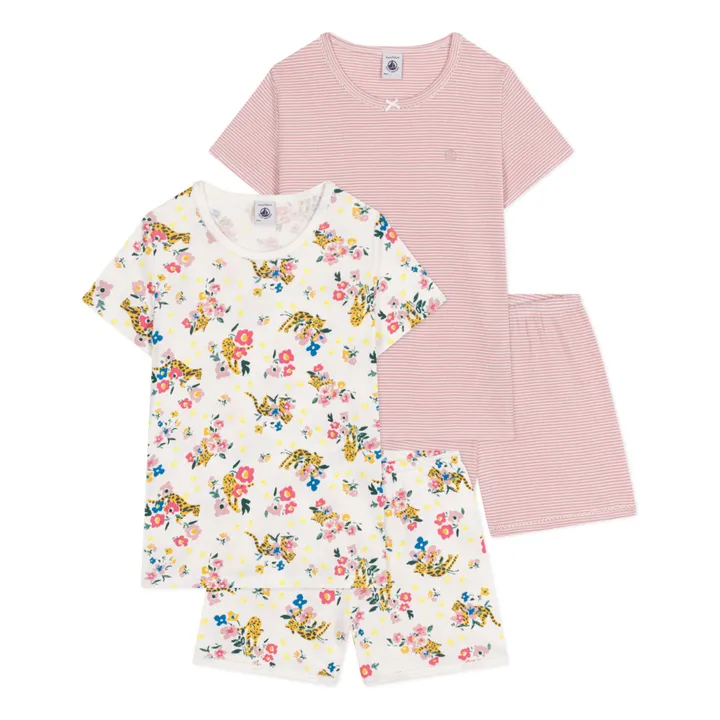 Petit Bateau Lot 2 Pyjamas Shorts Fleurs | Rose