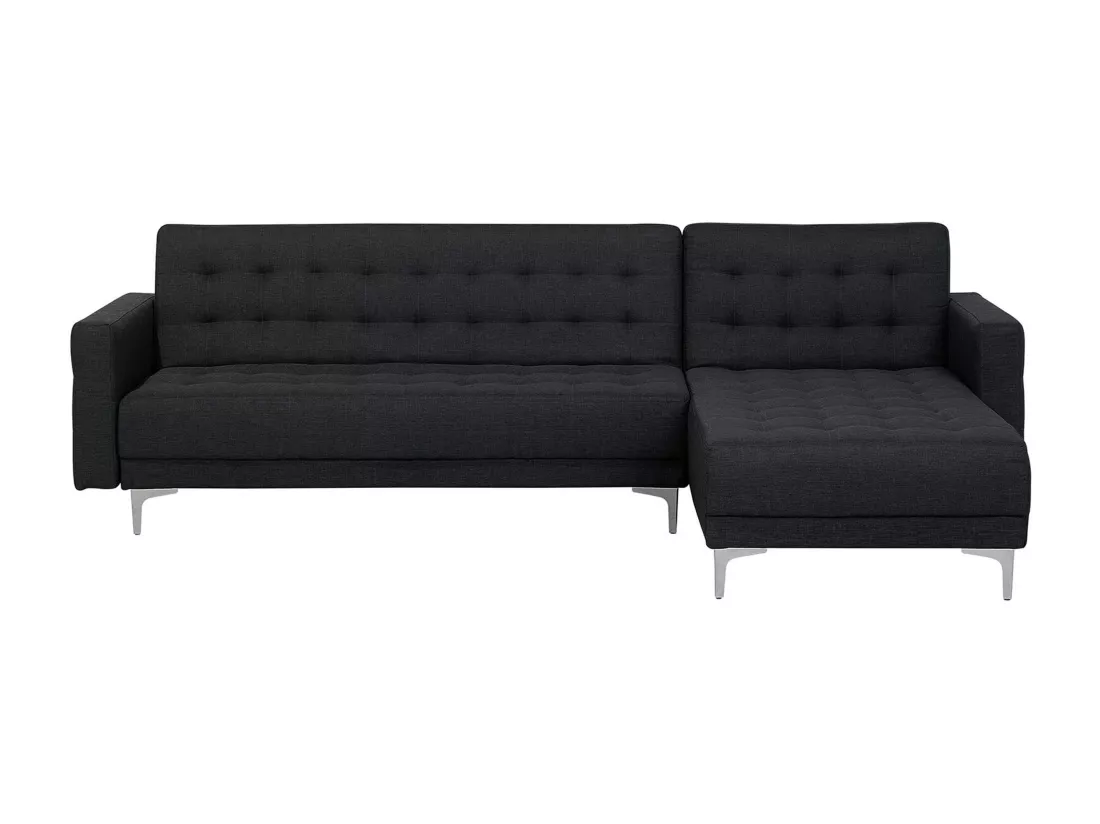 Canapé Angle à droite Convertible en Tissu Gris Graphite Dossier Réglable Aberdeen