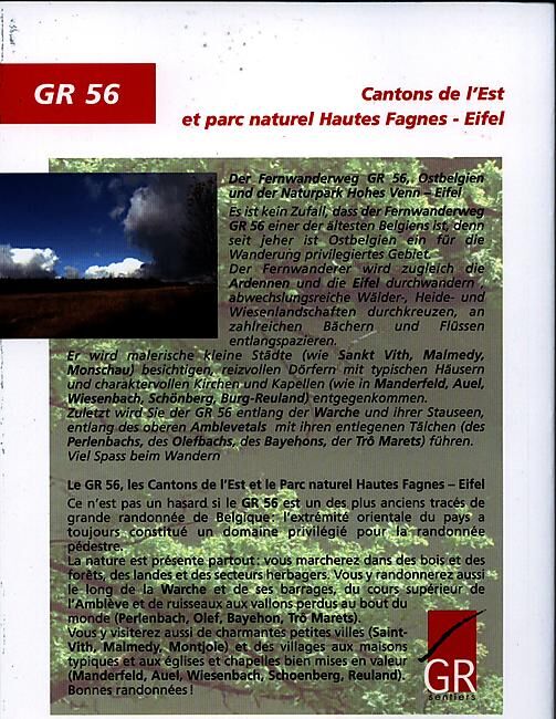 GR - GR 56 SENTIERS DE L'EST DE LA BELGIQUE