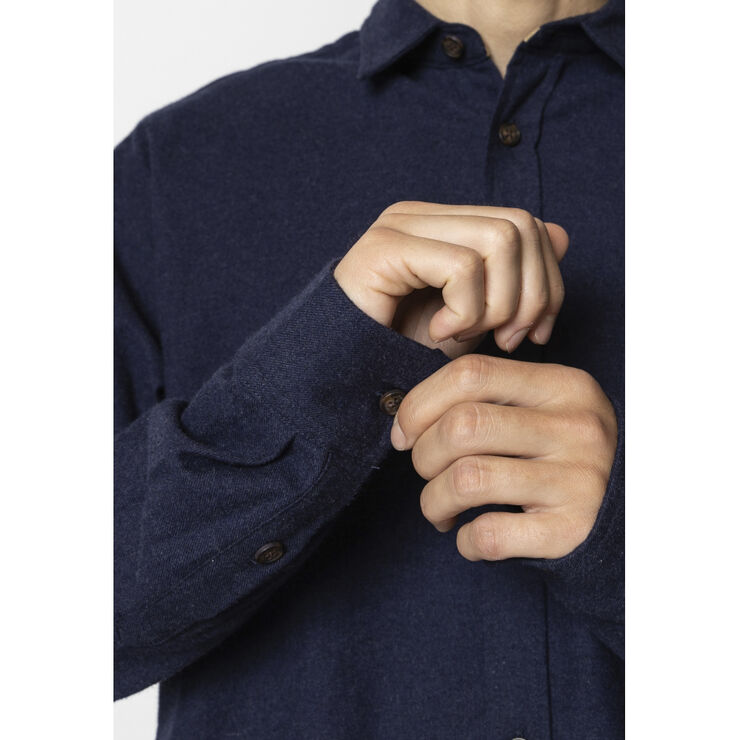 Fat Moose Frank flannel shirt Dark navy melange