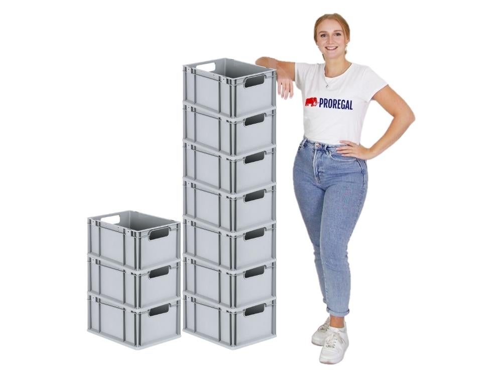 PROREGAL Eurobox Nextgen Economy Handgrepen Open HxBxD 22 x 30 x 40 cm 20 Liter Euro Container Transportbox Stapelbak