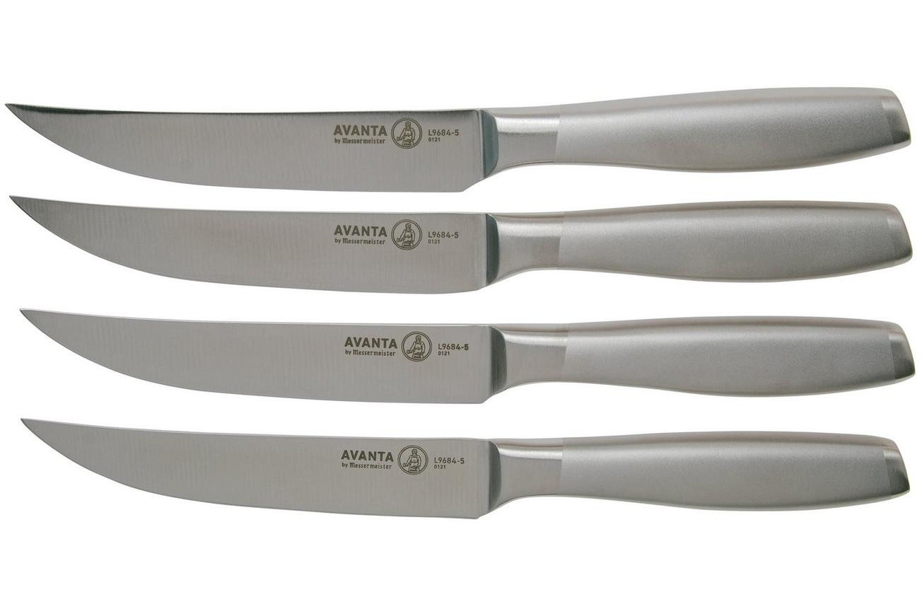 Messermeister Avanta L9684-5-4S, 4-delige steakmessenset, zilver