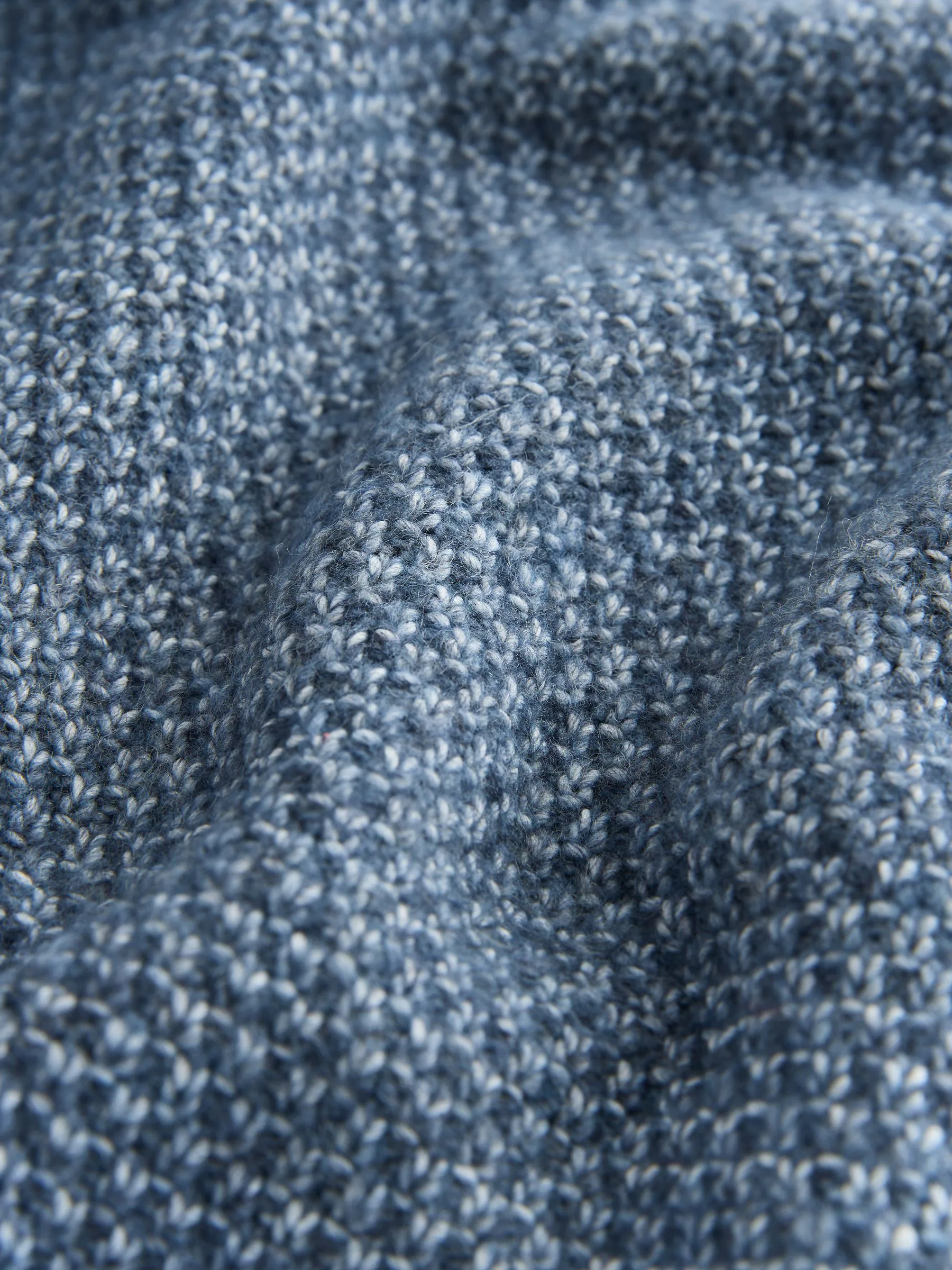 Blauw - Gebreide trui met textuur en ronde hals (3-16jr)