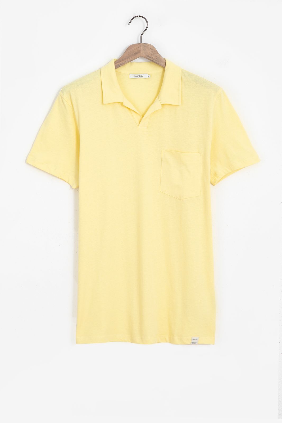 Lichtgele katoenen polo