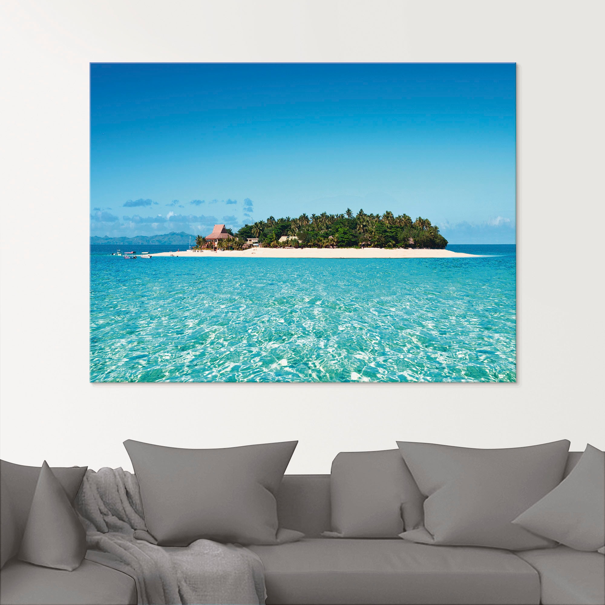 Artland Glasbild »Verblüffende Fiji Insel und klares Meer« Gewässer 1 Stk. tlg. in verschiedenen Grössen