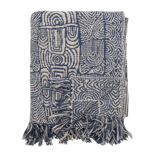 Bloomingville Bresso Plaid, Blue, 130x160 cm