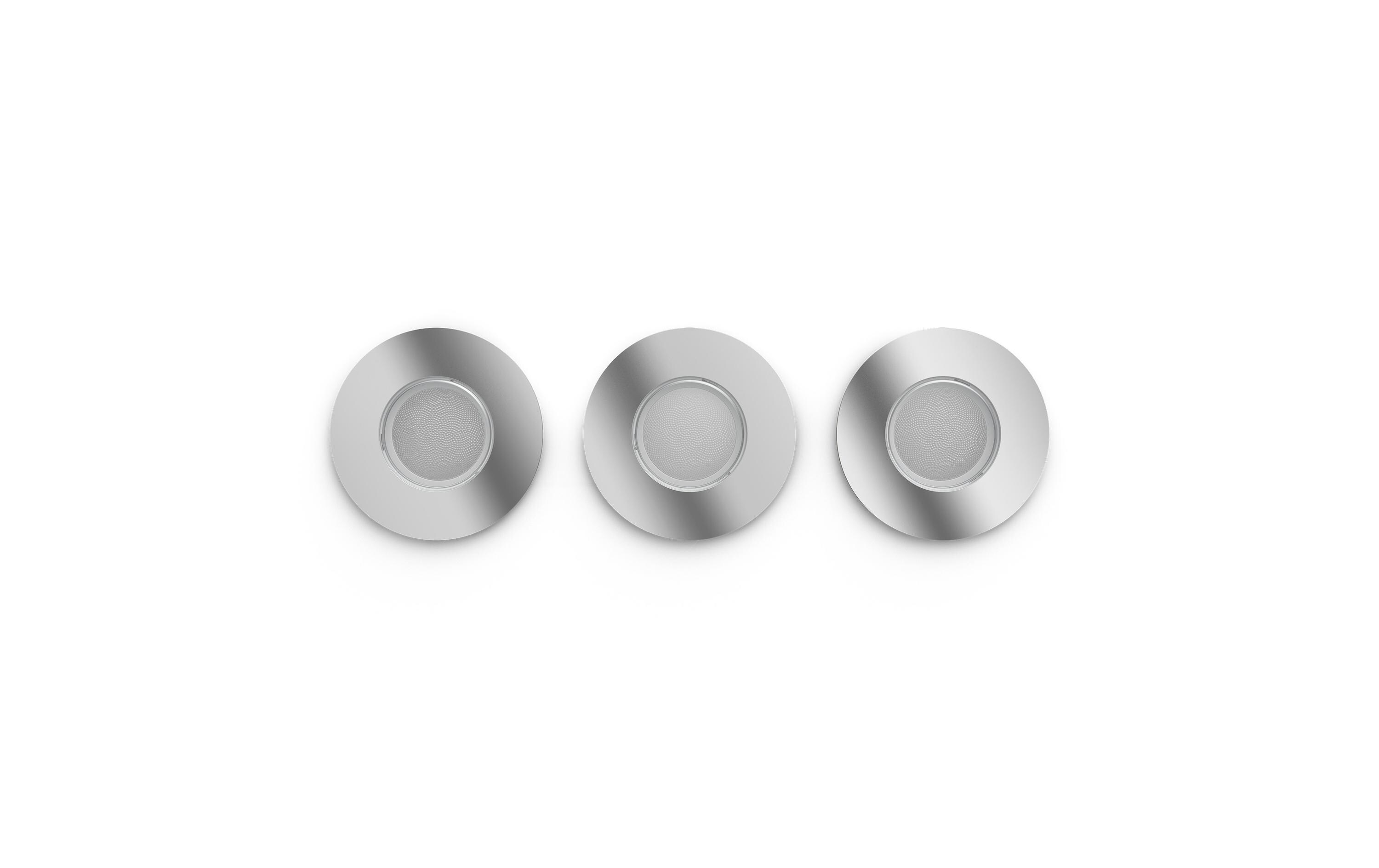 White Amb. Adore Deckenspots inkl. Dimmschalter Rund Silber<br>Licht für Badezimmer