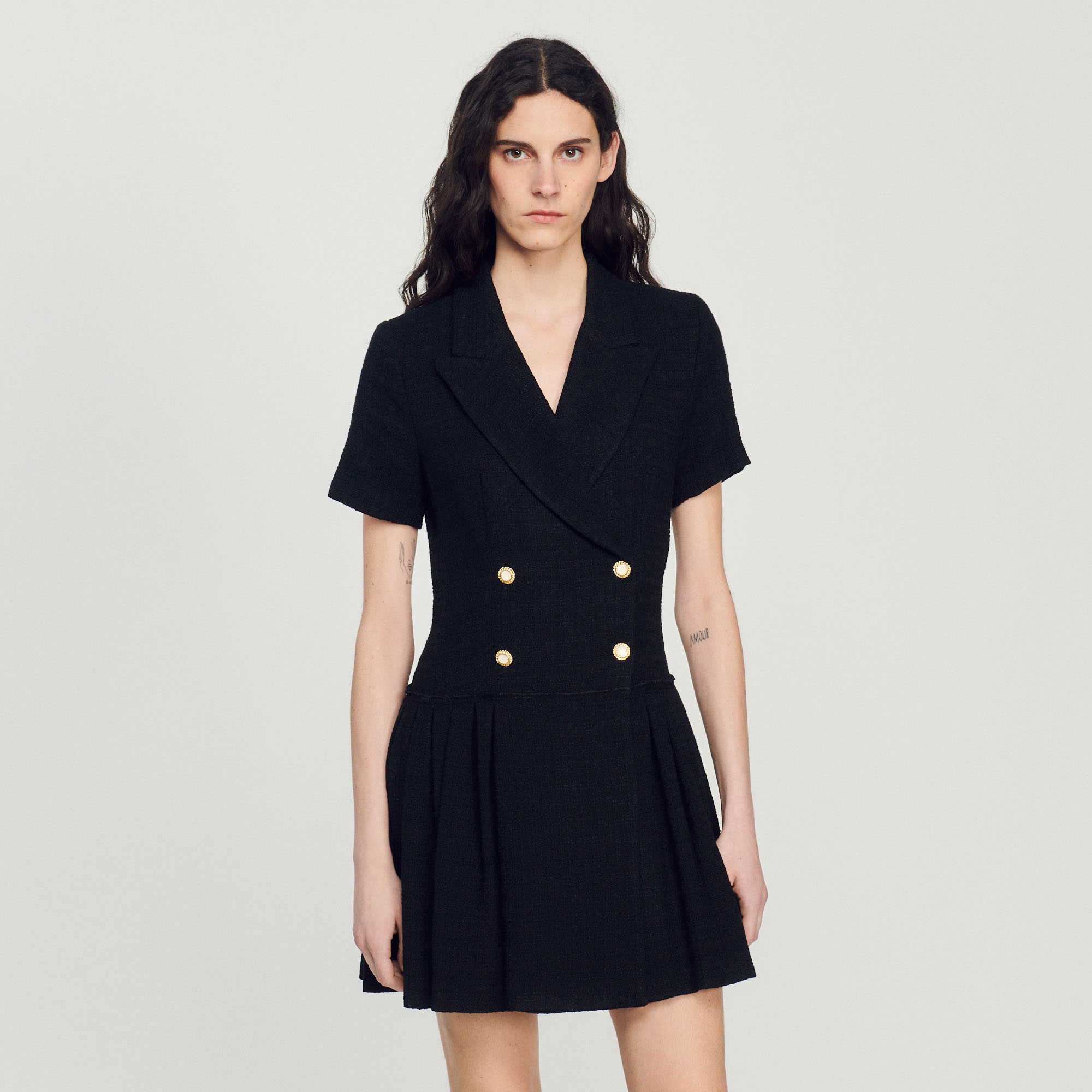 Robe courte en tweed
