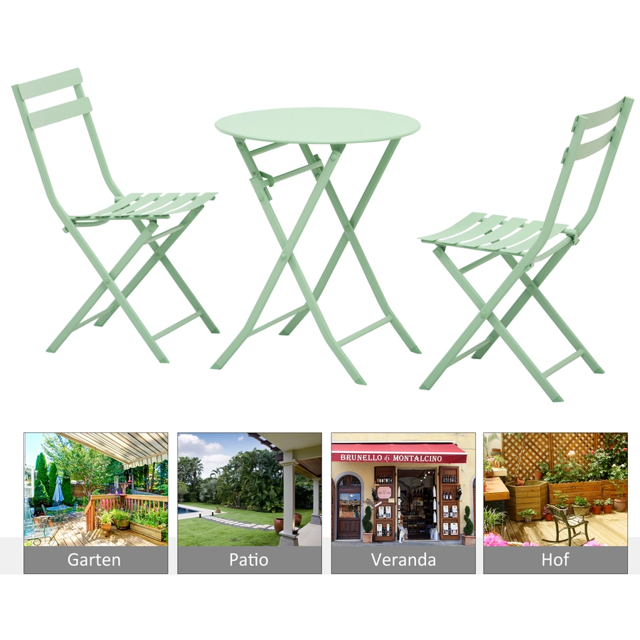 Outsunny Gartenmöbel-Set im kompaktem Design grün