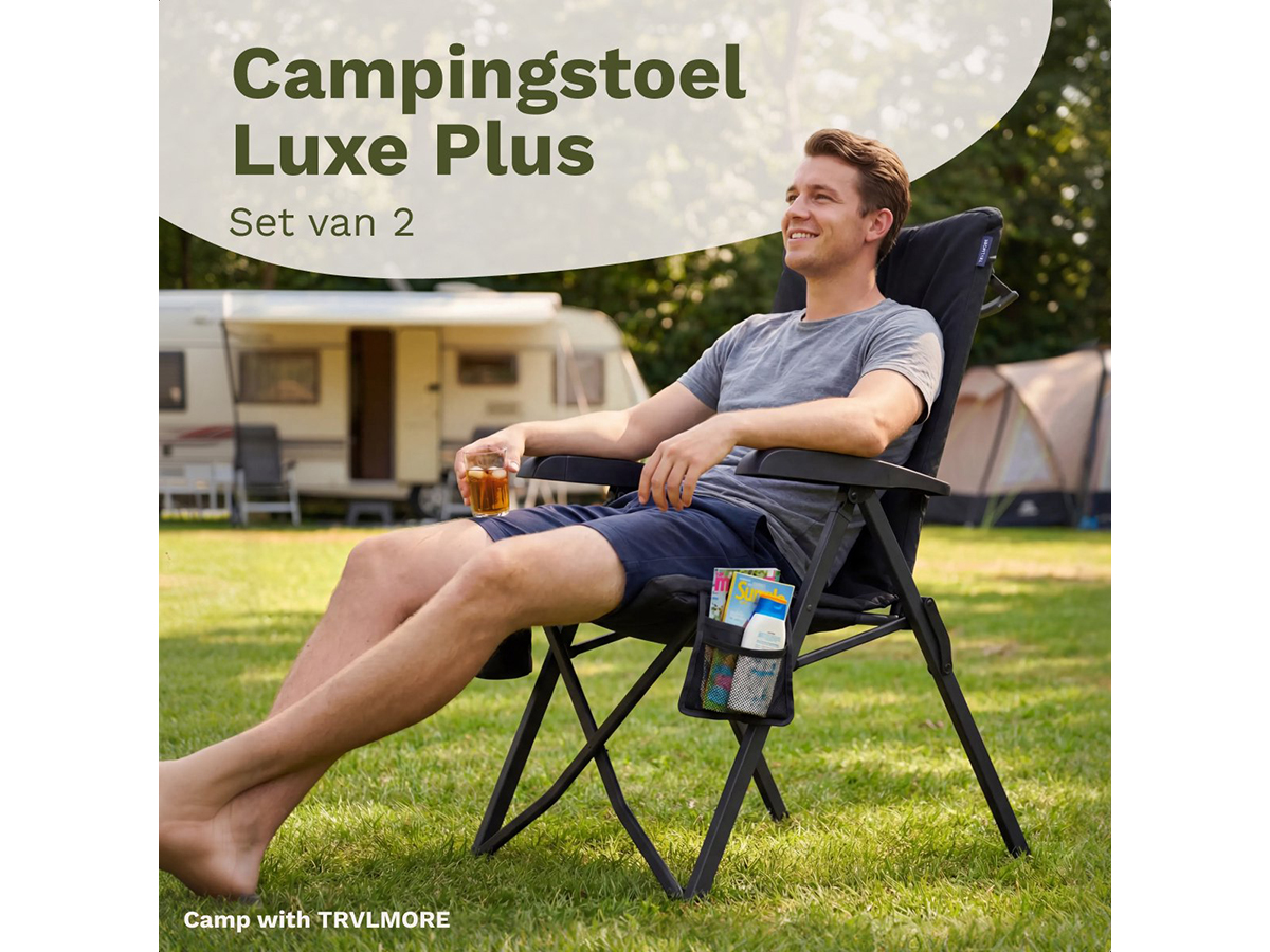 Trvlmore Luxe Plus Black vouwstoel - Black
