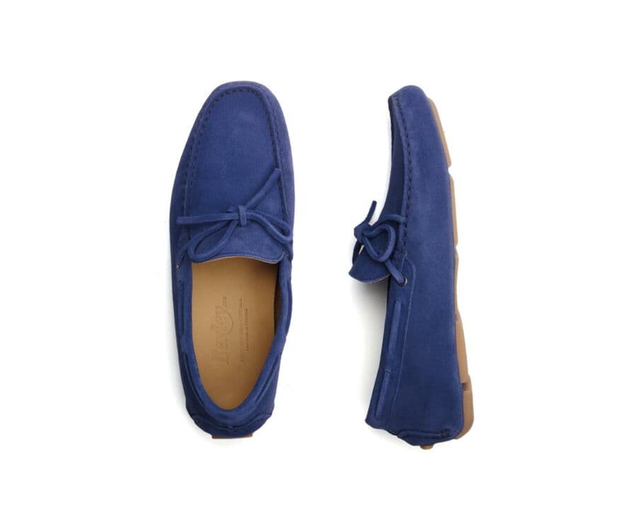 Mocassin été homme cuir Velours Bleu Océan - DELTONA