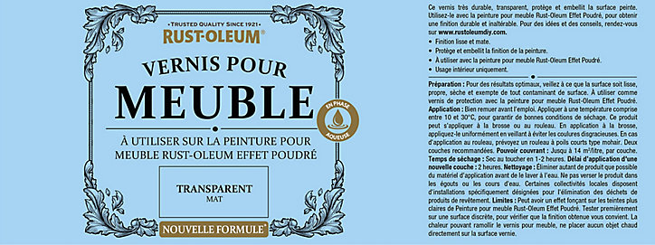 Vernis meubles acrylique effet poudré Rust-Oleum 750ml transparent