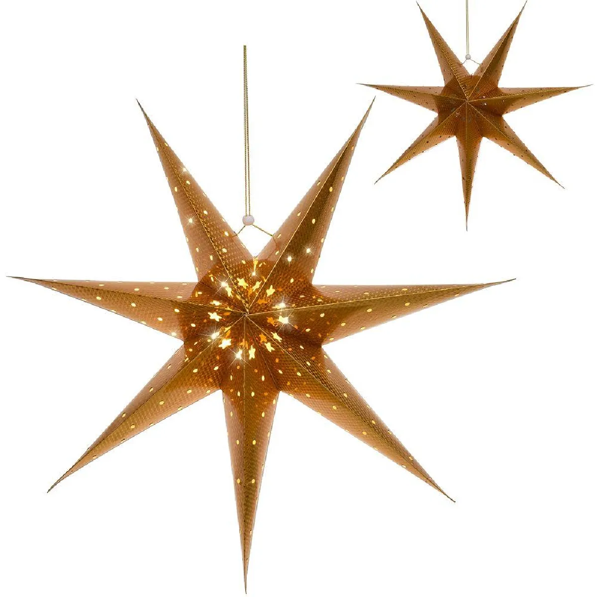 Étoile de Noël Papier Brillante - Dorée