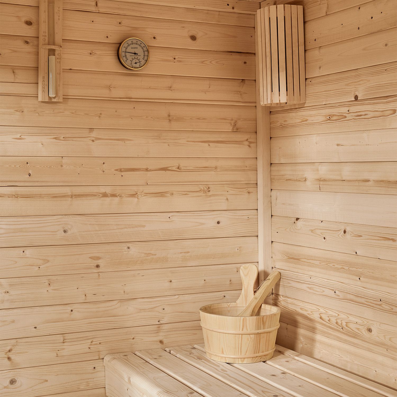 Artsauna Outdoor Sauna Varberg 320 x 180 cm mit 8 kW Ofen & Zubehör - Gartensauna mit Umkleidekabine