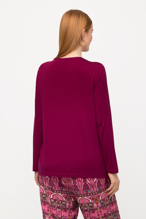 Shirt, drapierter Ausschnitt, Cut-Outs, 3/4-Arm
