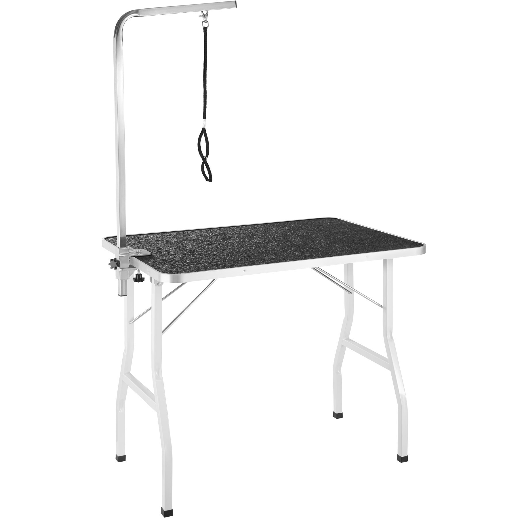 tectake® Trimmtisch, mit höhenverstellbarem Galgen, rutschfeste und kratzfeste Gummibeschichtung, Belastbarkeit 60 kg