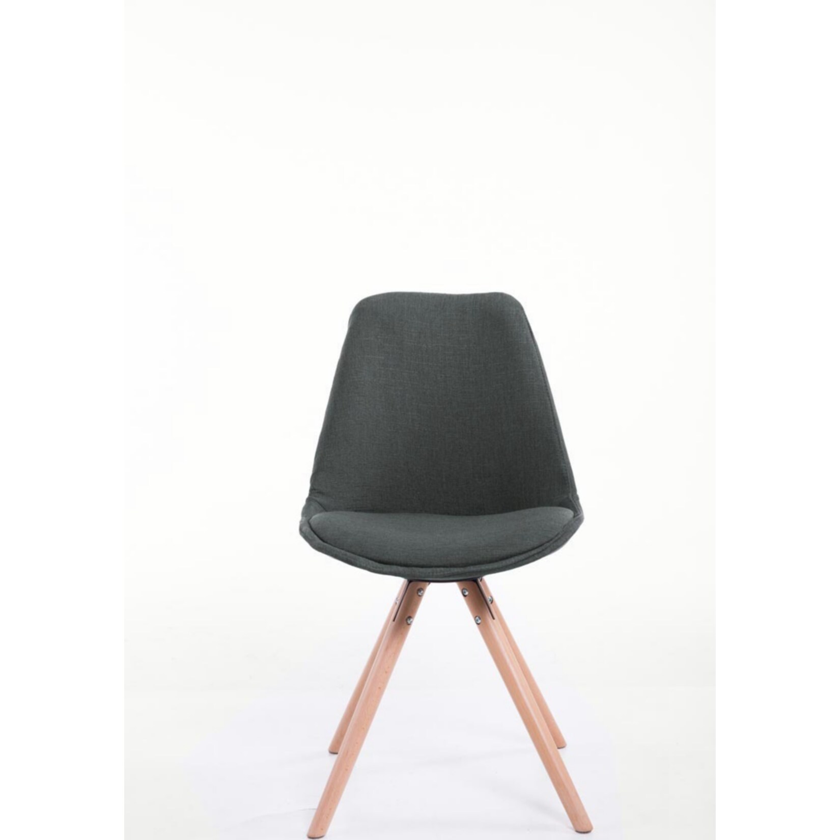 CLP Retro-Stuhl Toulouse Rund Mit Stoffbezug Und Hochwertigem Sitzpolster I Lehnstuhl Mit Stabilem Holzgestell I Sitzhöhe 48 cm