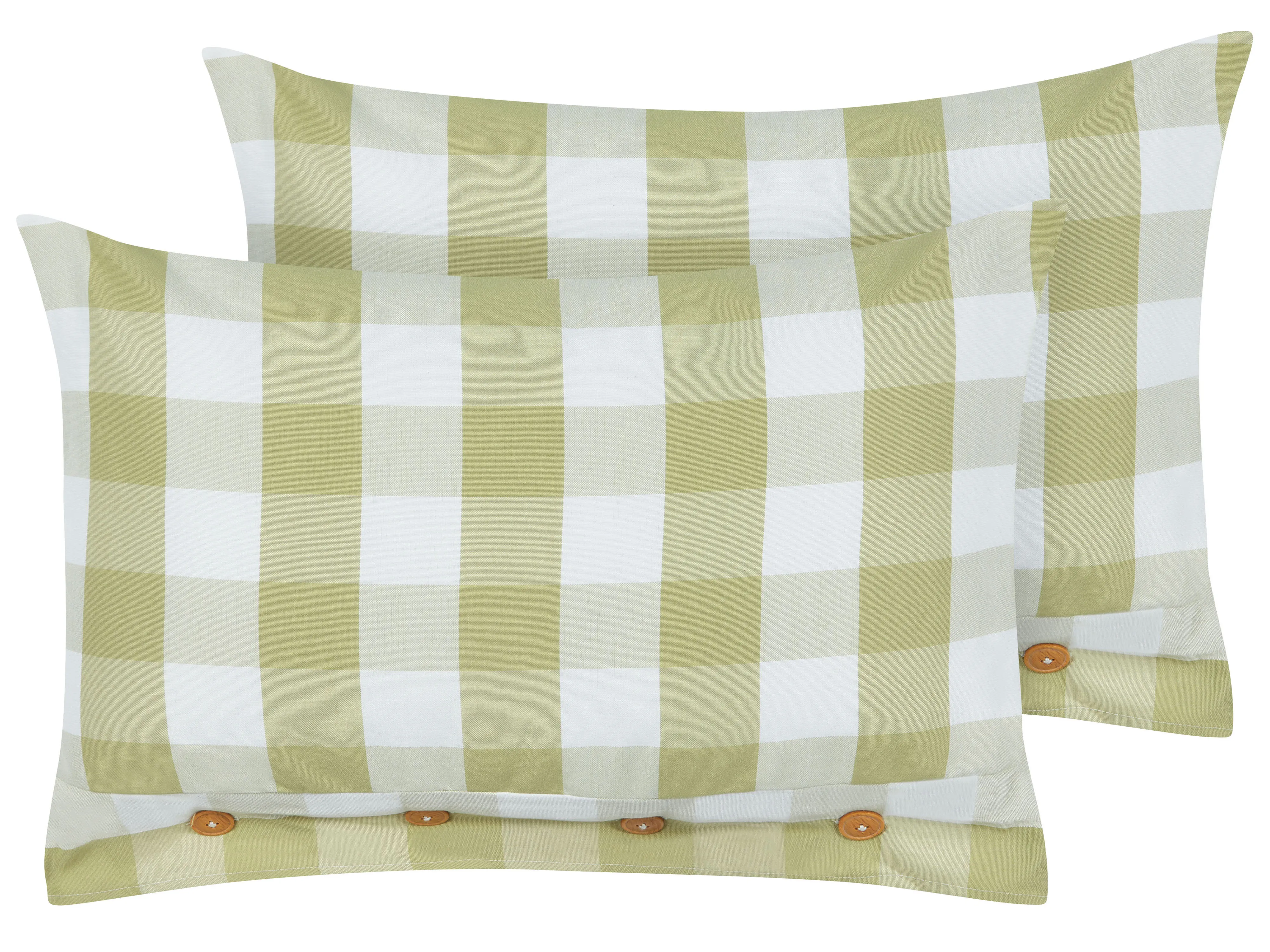 Set van 2 sierkussens TAMNINE 40 x 60 cm Lichtgroen geblokt patroon