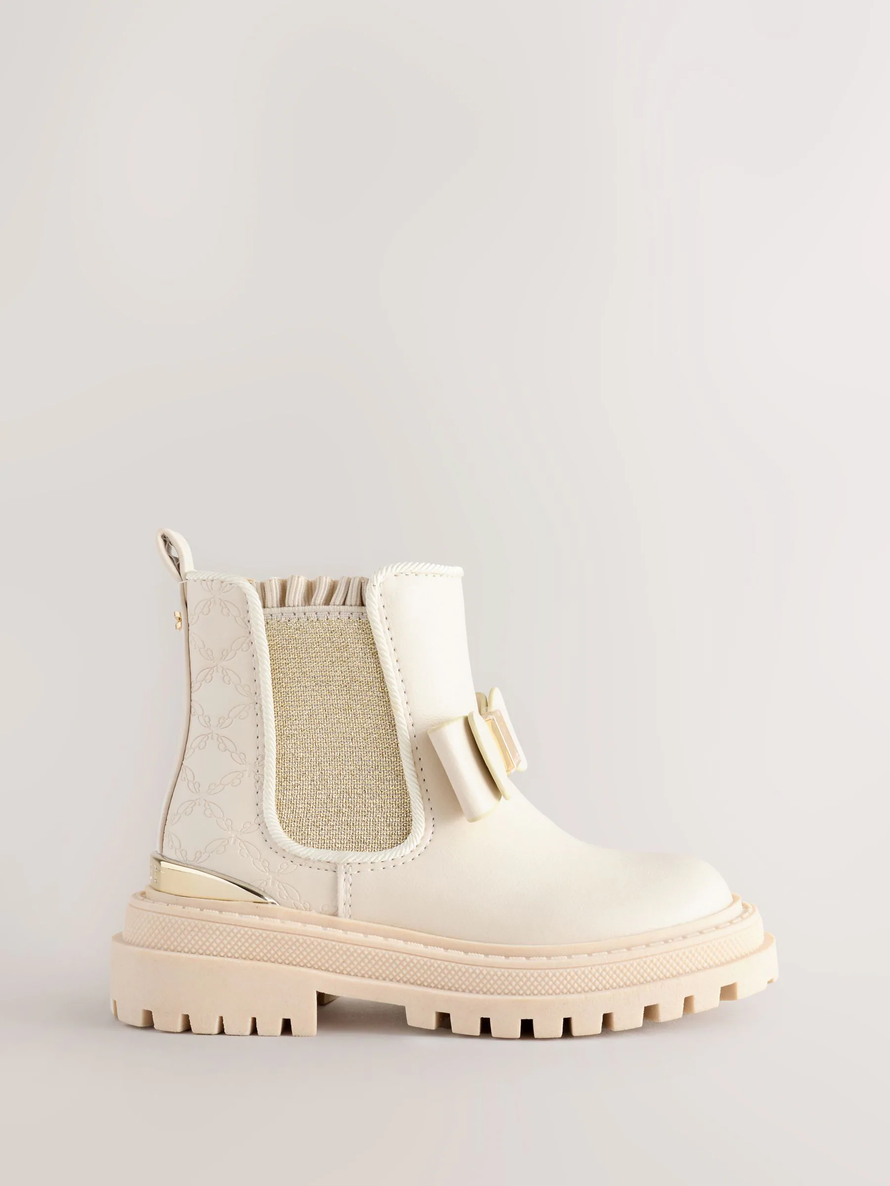 Gebroken wit - Baker by Ted Baker - Chelsea laarzen met strik voor meisjes
