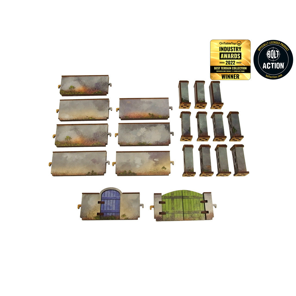 WW2 - Normandy Wall w. Gate (high)