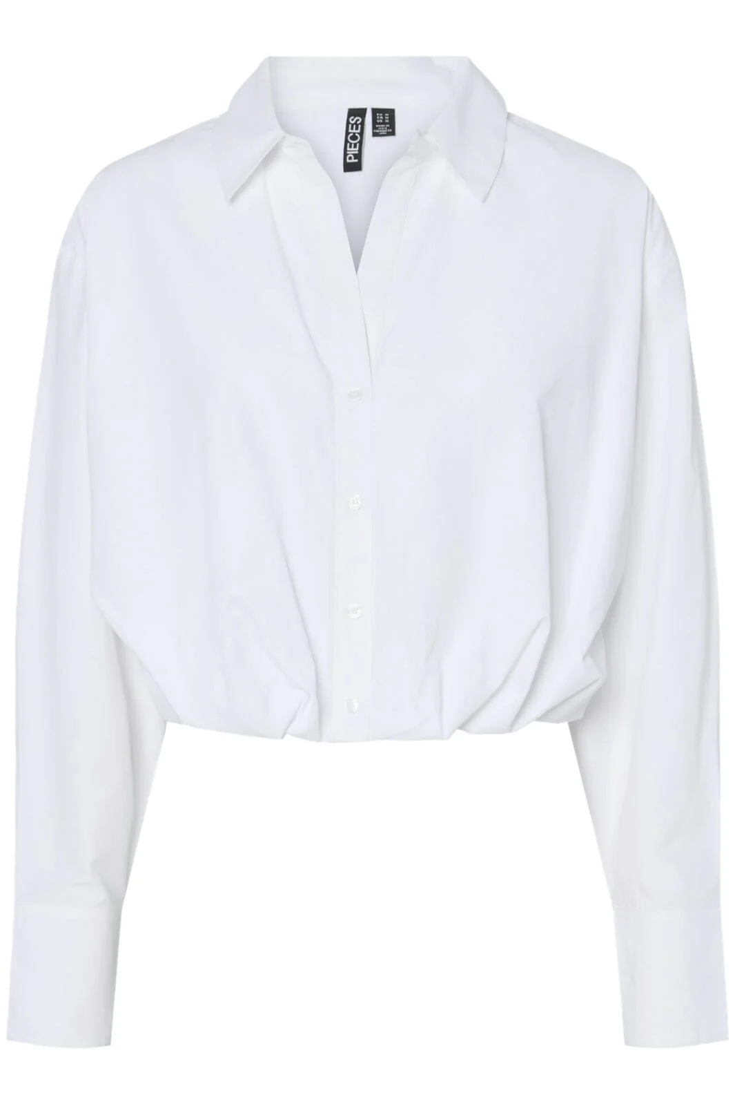 Pieces Pcgemma Ls Cropped Shirt Jit 4724472 bright white