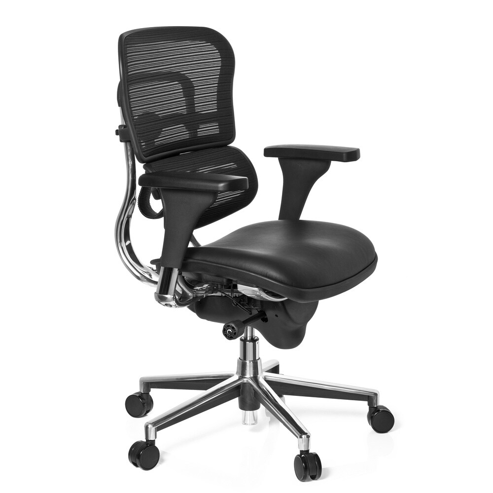 Luxus Chefsessel ERGOHUMAN BASE Leder mit Armlehnen (höhenverstellbar) hjh OFFICE