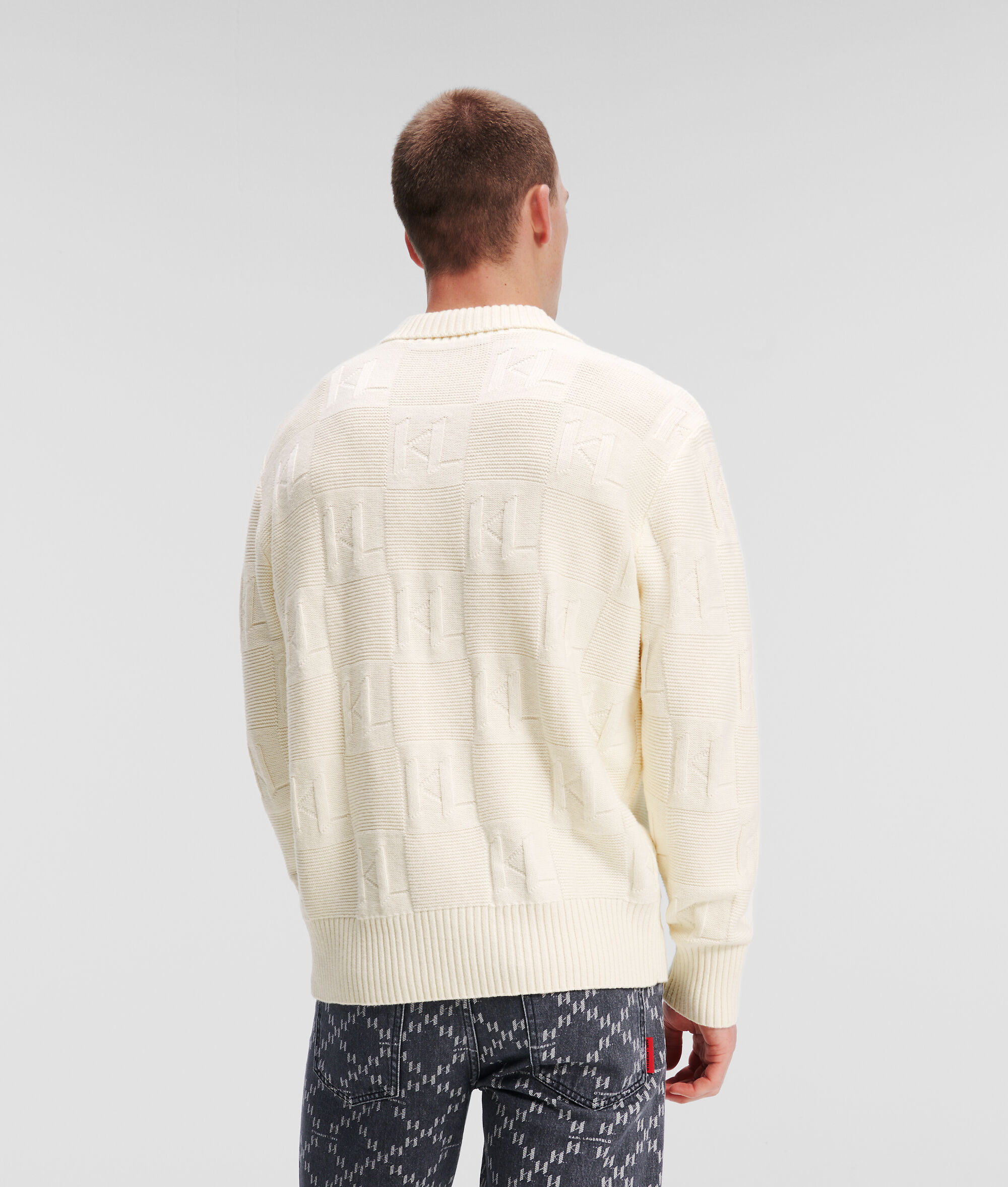POLO EN MAILLE À MANCHES LONGUES KL MONOGRAM