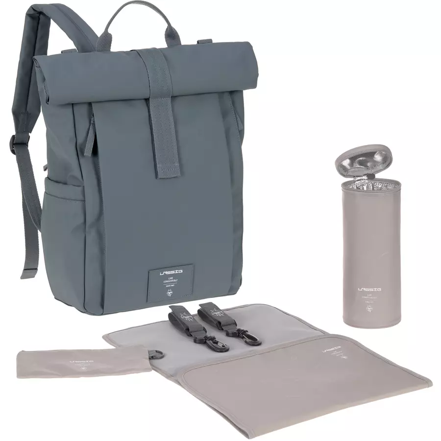 LÄSSIG Wickelrucksack Rolltop Up Backpack anthracite
