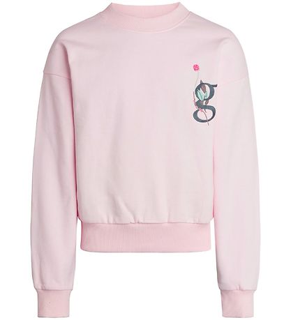 Grønt Sweatshirt - Clover - Light Pink