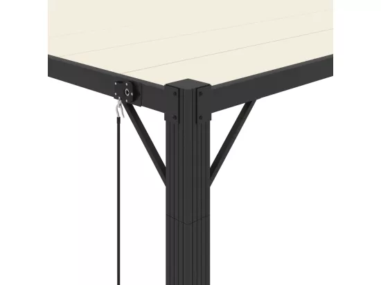 Tonnelle avec toit à persienne 3x4 m Crème Tissu et aluminium