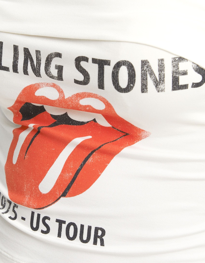 Camiseta de manga comprida com estampa dos Rolling Stones