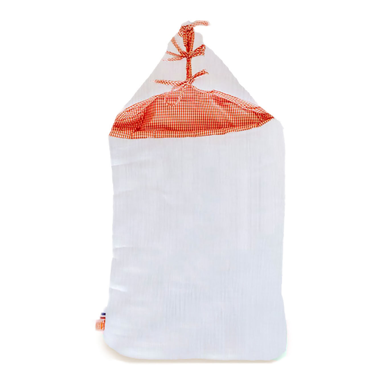 Papate Nid d'Ange en Coton Bio blanc/vichy - 75x75 cm