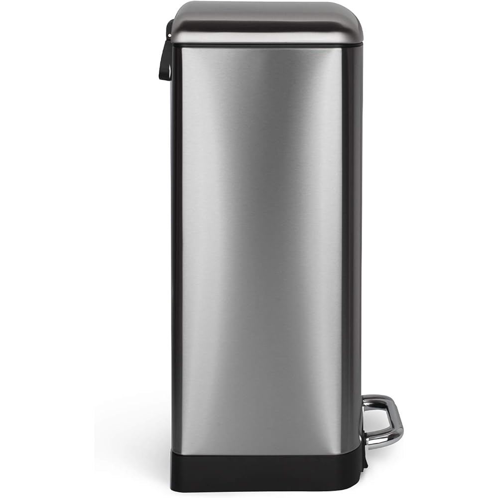 Les Collectors Poubelle de Cuisine à pédale Acier inoxydable n°712 Capacité 30 L, Compacte, Pratique, Seau intérieur amovible, Design, Résistante, Fermeture couvercle silencieuse : Cuisine et Maison