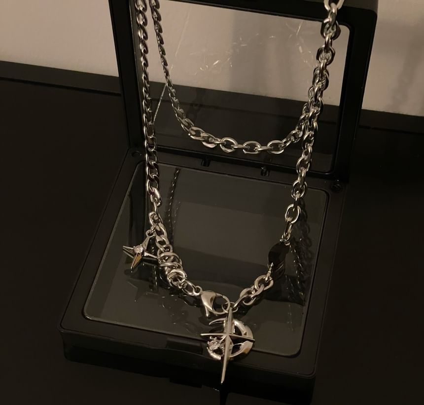 Lilafey - Ketting met strass-kruishanger